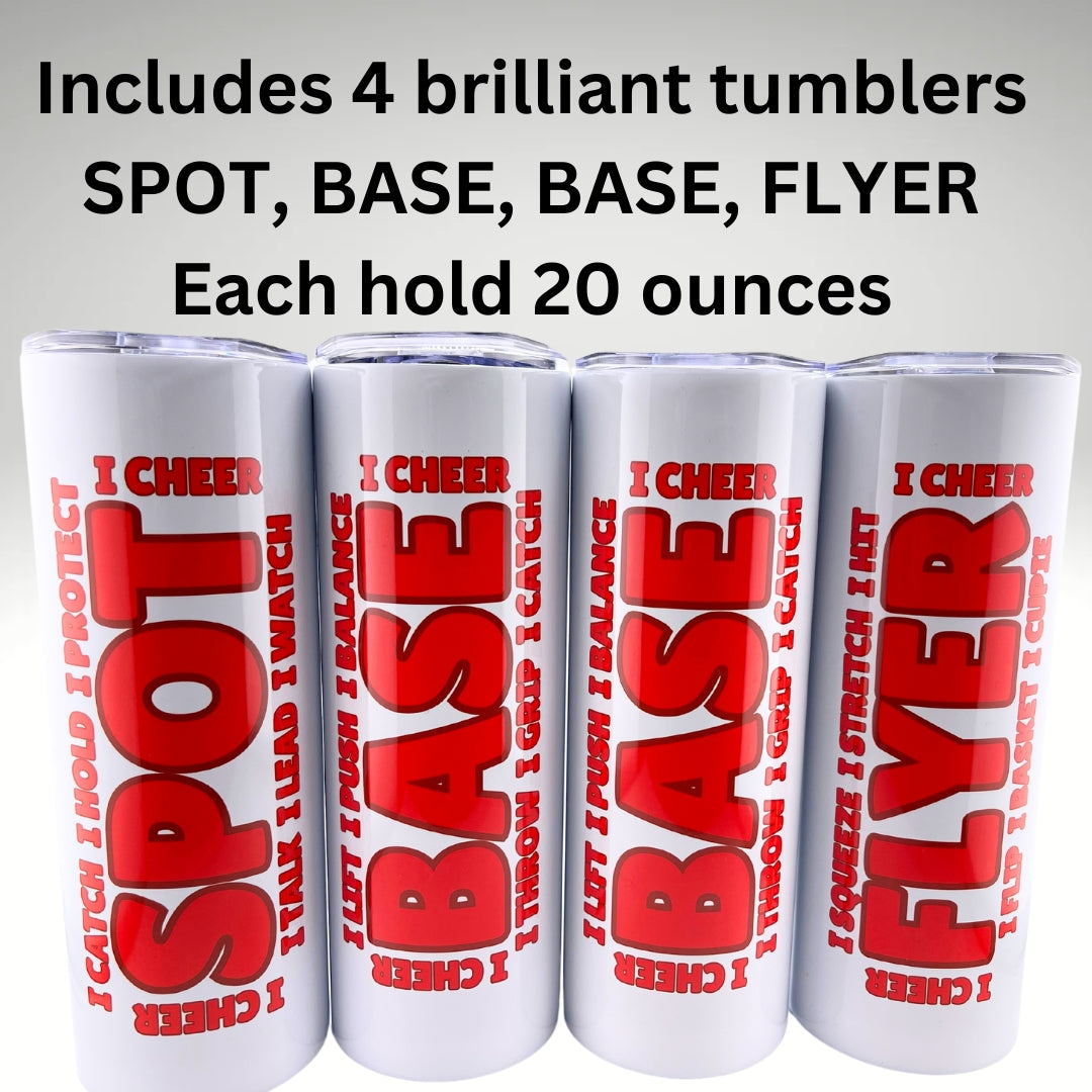 Chumblers 4 piece Stunt Group Set Red