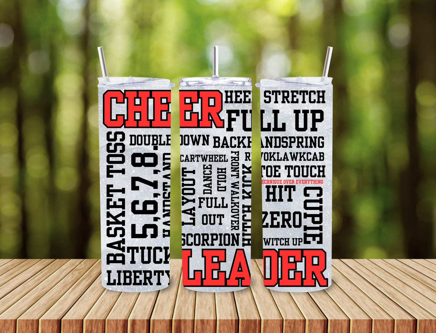 CHUMBLERS 20 Oz Stainless Steel Tumbler Cheer Sayings Silver