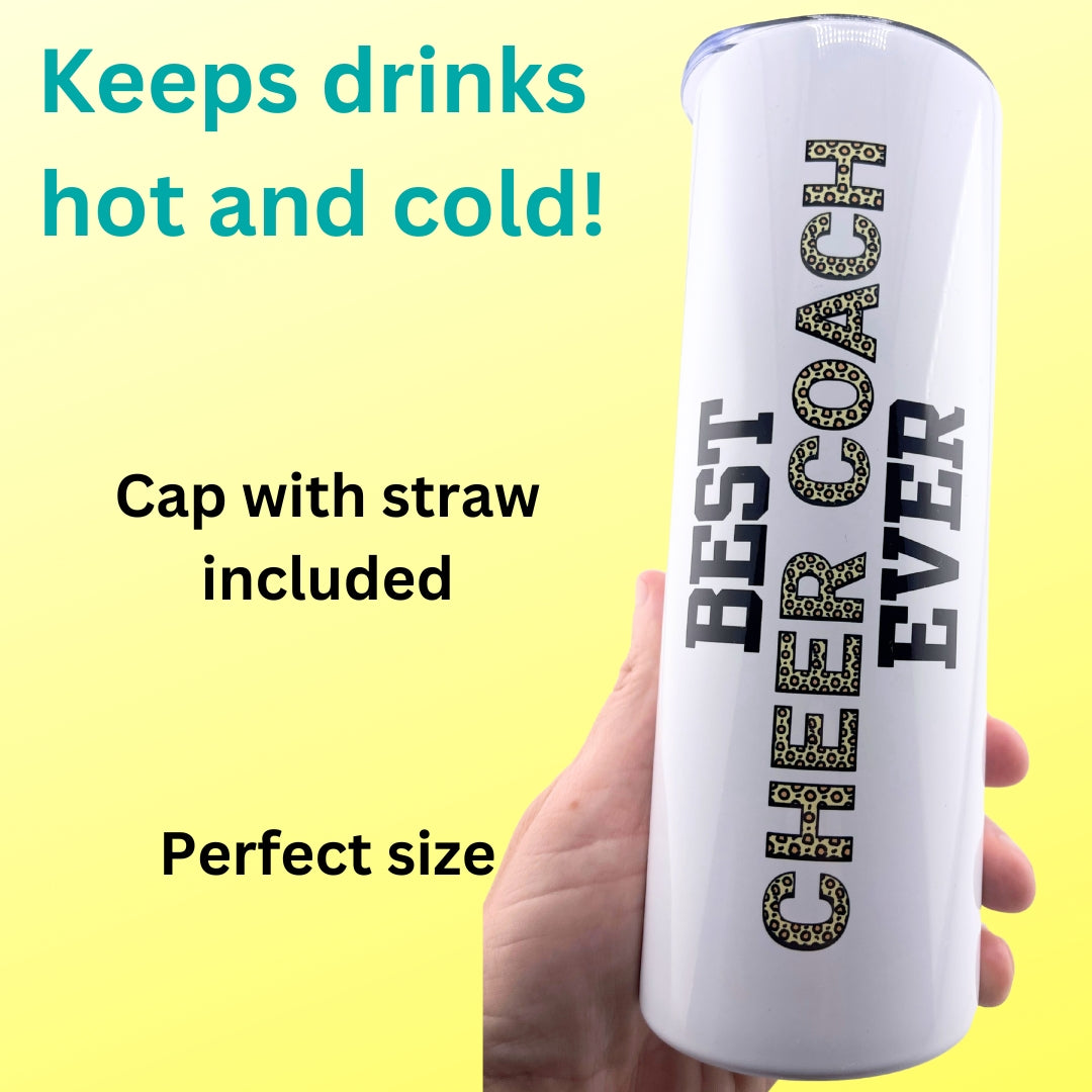 CHUMBLERS 20 Oz Stainless Steel Tumblers Best Cheer Coach Ever